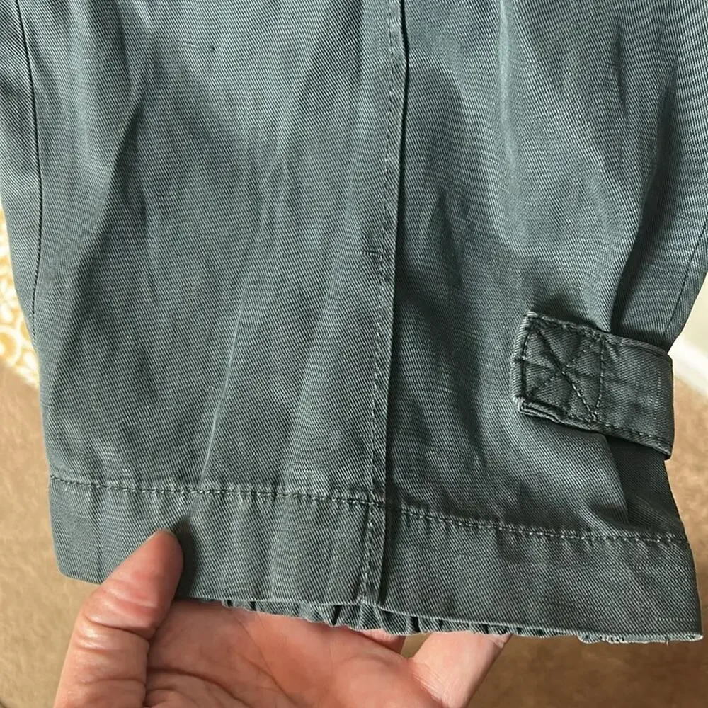 NWT Banana Republic Tencel linen tie front pants in Flight Jacket army green